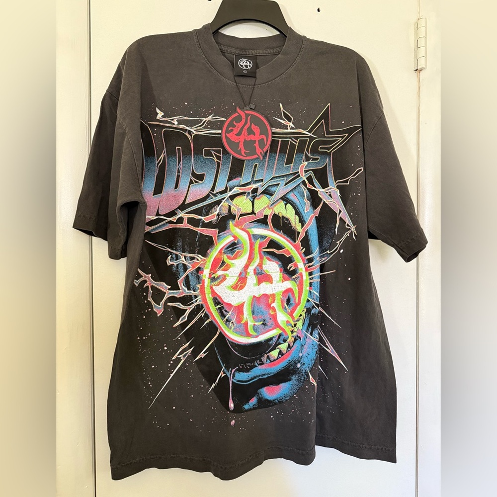 Lost Hills LA Edgy Black Graphic Tee Streetwear Size Large